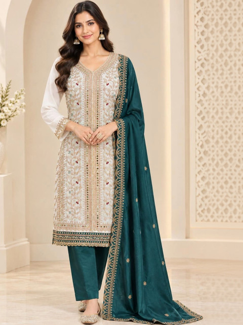 FASHCON Embroidered Unstitched Dress Material