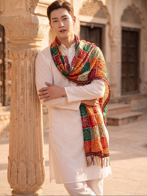 TAMNNA DUPATTA HUB Printed Bandhani Dupatta - Image 2