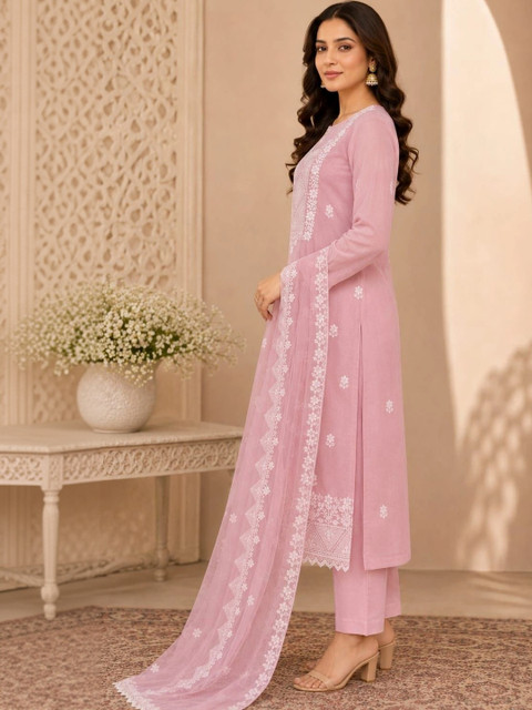 M FASHION Organza Unstitched Dress Material - Image 3