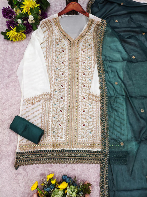 FASHCON Embroidered Unstitched Dress Material - Image 4