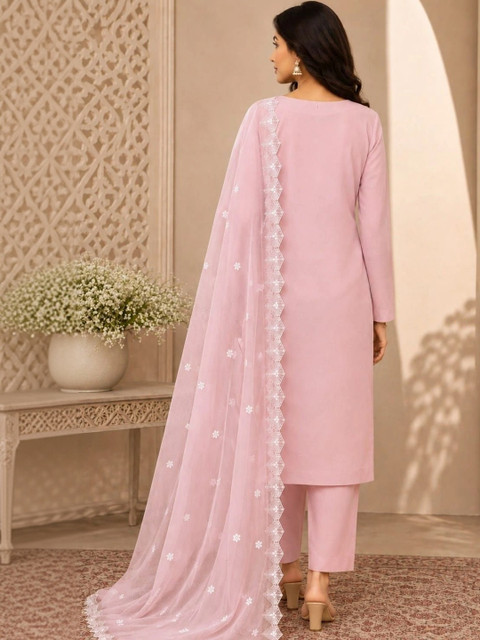 M FASHION Organza Unstitched Dress Material - Image 2