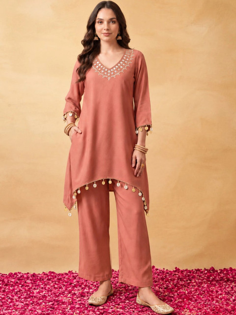 all about you Embroidered Tunic with Trousers