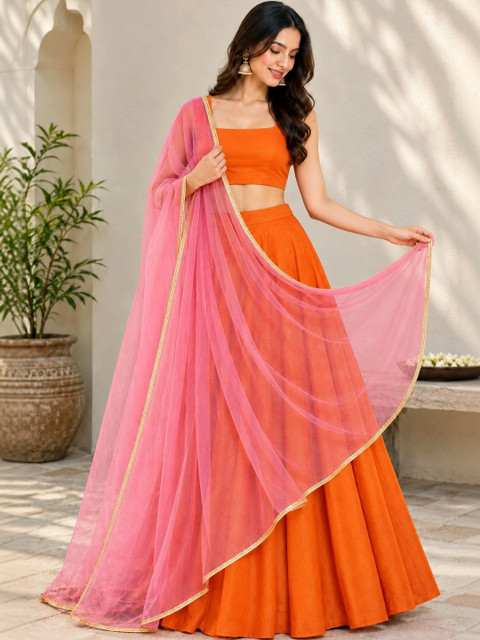 Stylum Women's Pink Solid Net Dupatta - Image 2