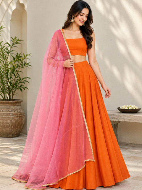 Stylum Women's Pink Solid Net Dupatta