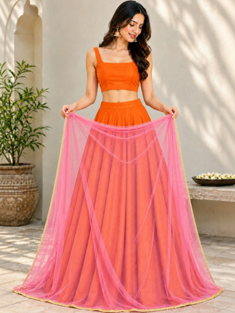 Stylum Women's Pink Solid Net Dupatta - Image 3