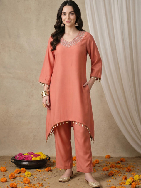 all about you Embroidered Tunic with Trousers - Image 4