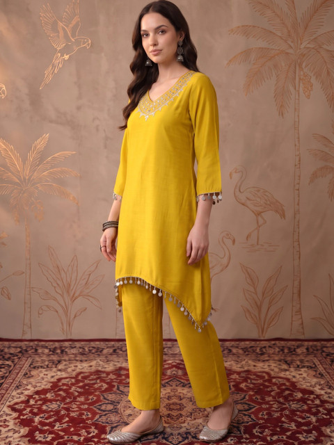 all about you Embroidered Tunic with Trousers - Image 3