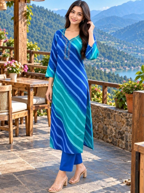 Roly Poly Women Printed Thread Work Kurta - Image 7