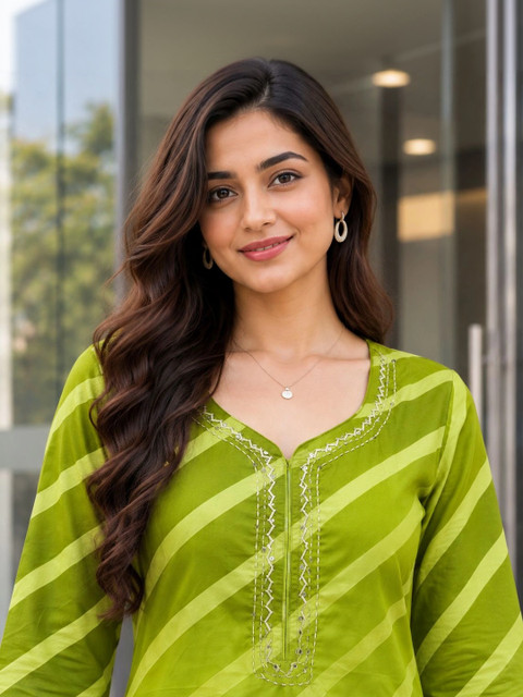 Rajnandini Women Printed Thread Work Kurta - Image 4