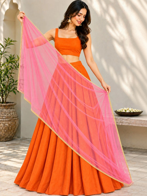 Stylum Women's Pink Solid Net Dupatta - Image 5