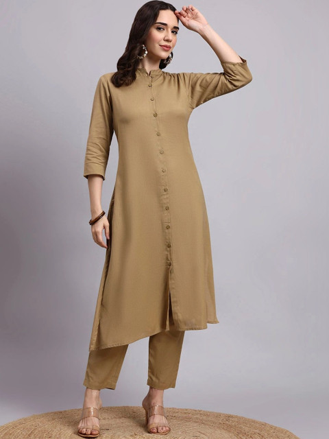 NAVYAAZRI Women Regular Pure Cotton Kurta with Trousers