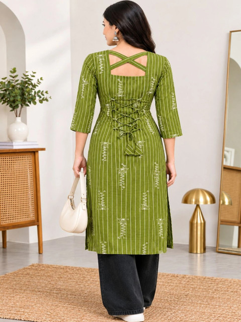 Sangria Women Striped Kurta - Image 2