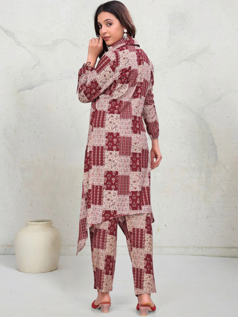Sangria Indie Florals Cotton Printed Shirt with Trousers - Image 2