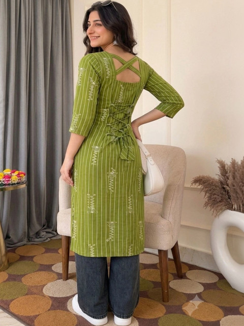 Sangria Women Striped Kurta - Image 5