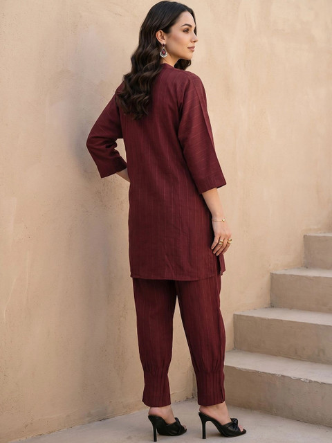 Libas Woven Design Tunic with Trousers - Image 4