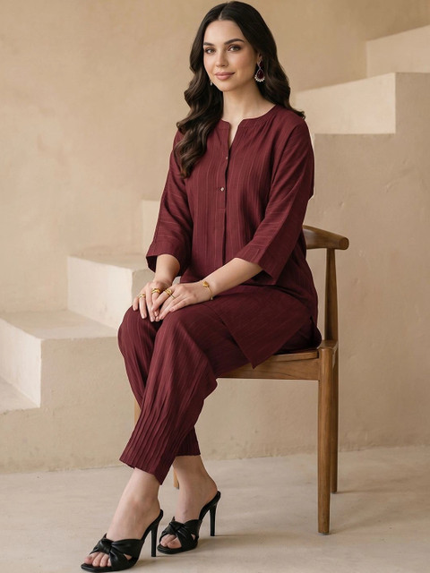 Libas Woven Design Tunic with Trousers - Image 6