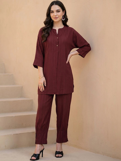Libas Woven Design Tunic with Trousers - Image 5