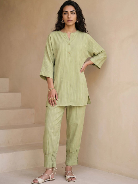 Libas Pastels Woven Design Tunic with Trousers