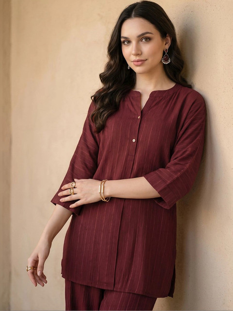 Libas Woven Design Tunic with Trousers - Image 3