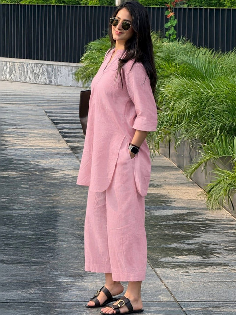 Madarwa Women Regular Pure Cotton Kurta with Palazzos Co-Ord Set - Image 6