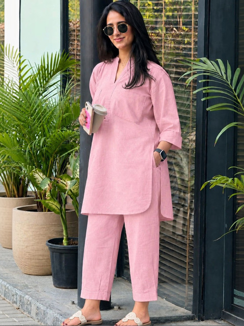 Madarwa Women Regular Pure Cotton Kurta with Palazzos Co-Ord Set - Image 2