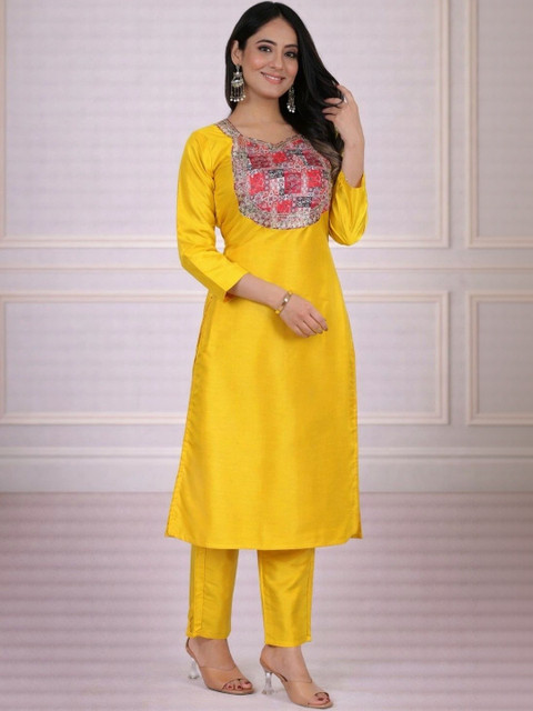 SZN Floral Embroidered Tunic with Trousers