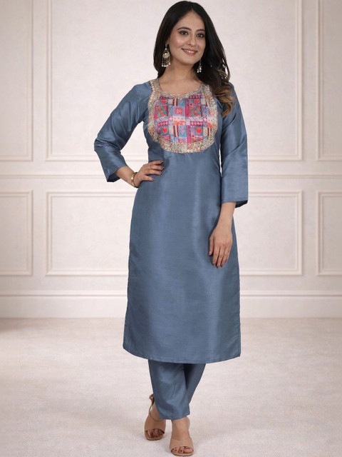 SZN Floral Embroidered Tunic with Trousers - Image 3
