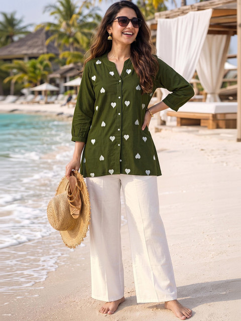 2M2 CLOTHS Embroidered Top with Trousers