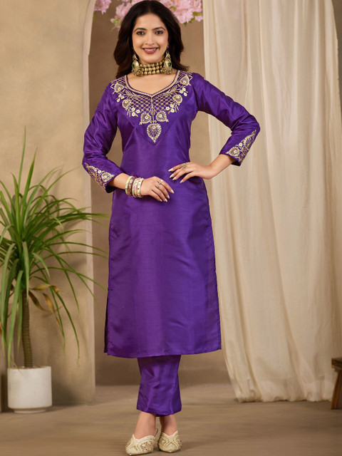 SZN Floral Embroidered Tunic with Trousers