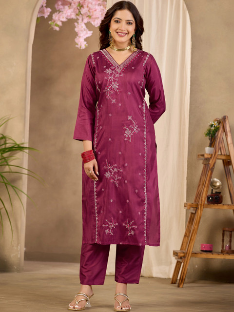 SZN Floral Embroidered Tunic with Trousers