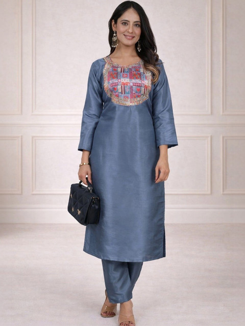 SZN Floral Embroidered Tunic with Trousers
