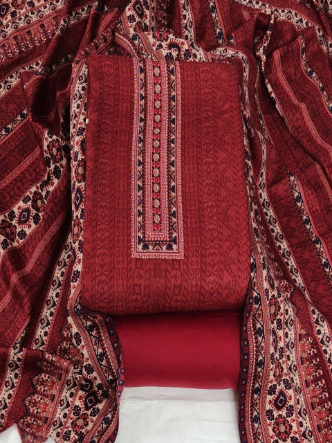 DRAVINAM Trends Printed Pure Cotton Unstitched Dress Material