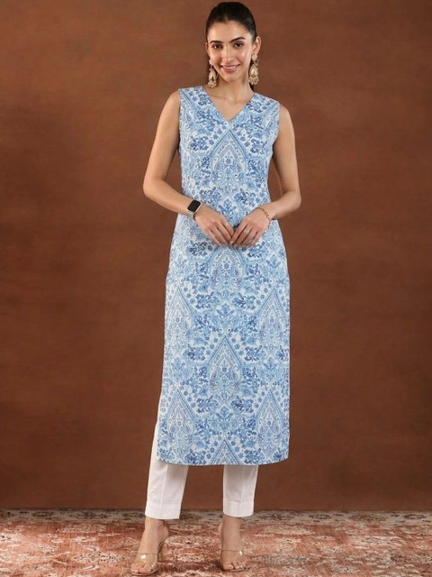 Anouk Linen Printed Tunic with Trousers
