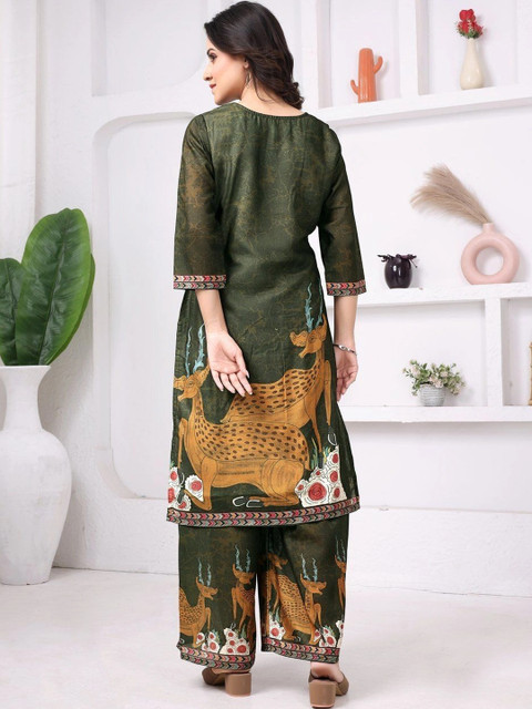 THIRTY 3rd Floral Cotton Printed Tunic with Trousers - Image 2