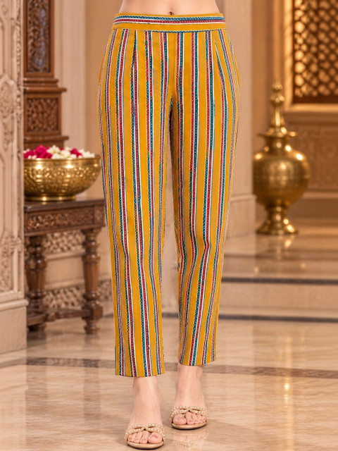 Namastika Women Ethnic Motifs Printed Regular Pure Cotton Kurta with Trousers & With Dupatta - Image 4