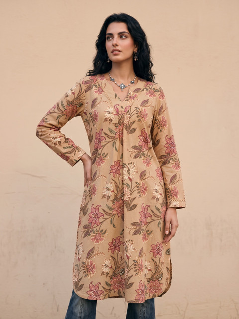 fusion by glitchez Women Floral Printed Floral Kurta