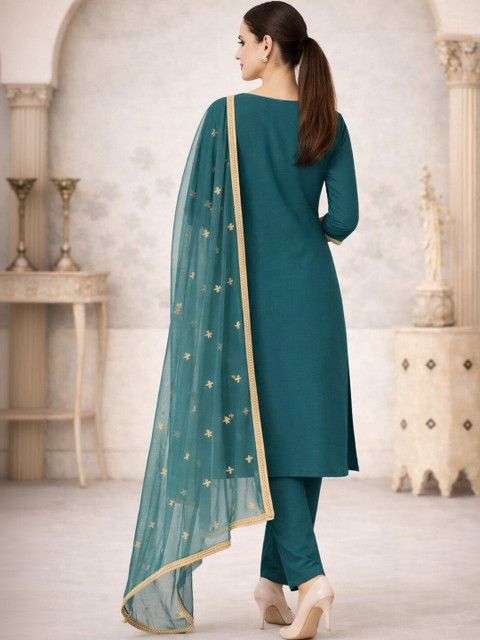 KROLIANT Women Regular Thread Work Kurta with Trousers & With Dupatta - Image 5