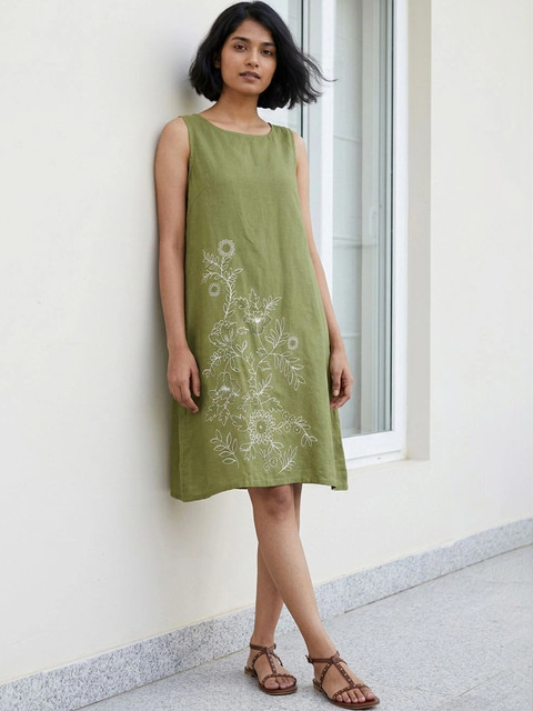 Colour Me by Melange Floral Embroidered Dress