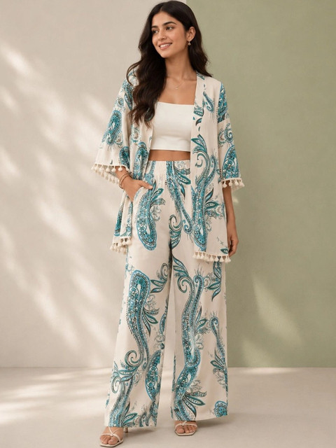 SZN Floral Printed Top With Palazzos