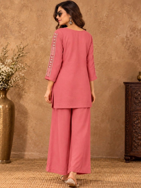 INNAAYA FASHION Embroidered Tunic with Trousers - Image 2