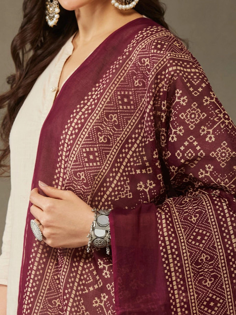 Sangria Printed Block Print Dupatta - Image 5