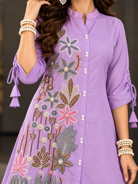 UNILYN Floral Embroidered Tunic with Palazzos - Image 4