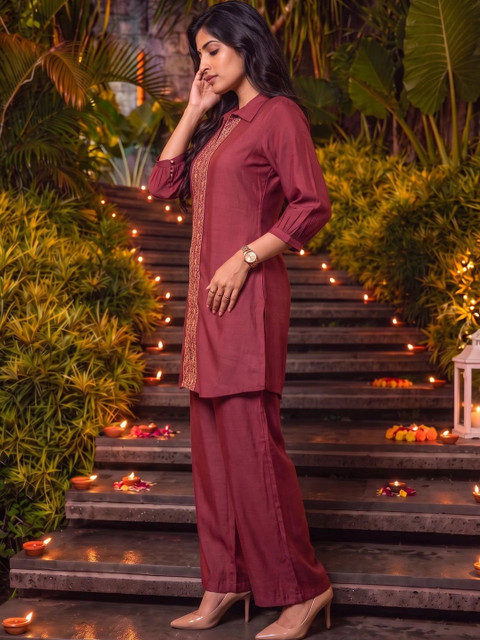 Rangita Embroidered Tunic with Palazzos - Image 3