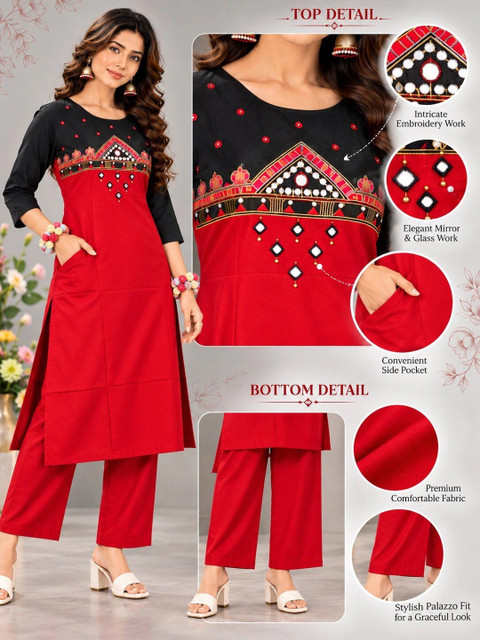 UNILYN Bling & Sparkly Embroidered Tunic with Trousers - Image 6