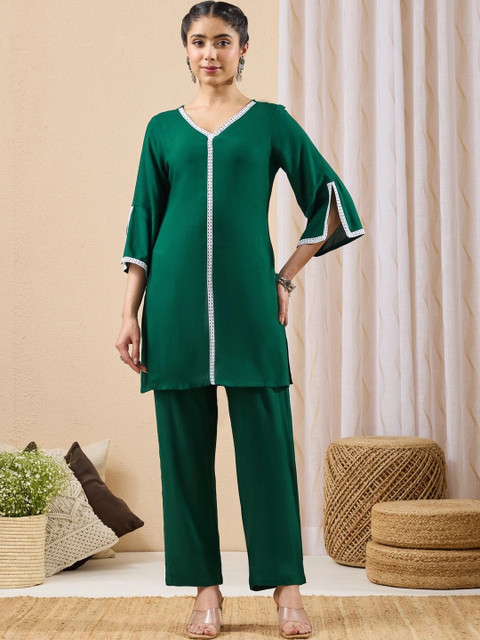KALINI Solid Top with Trousers
