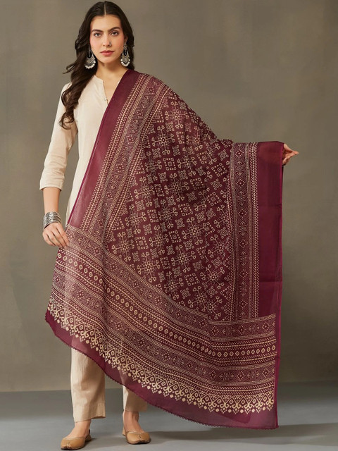 Sangria Printed Block Print Dupatta