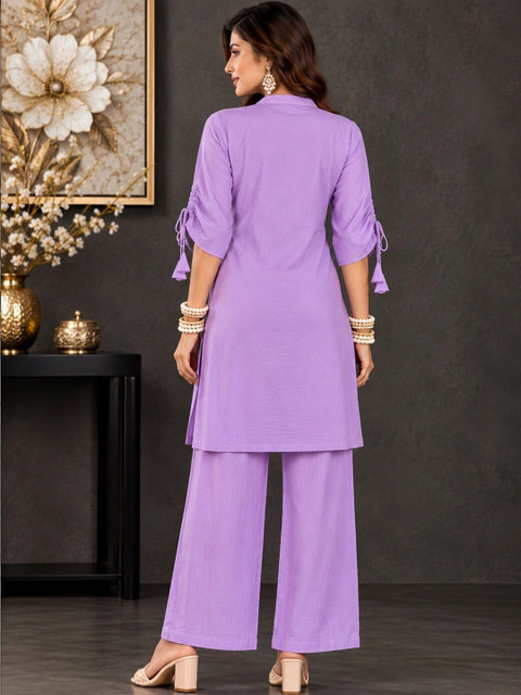 UNILYN Floral Embroidered Tunic with Palazzos - Image 2