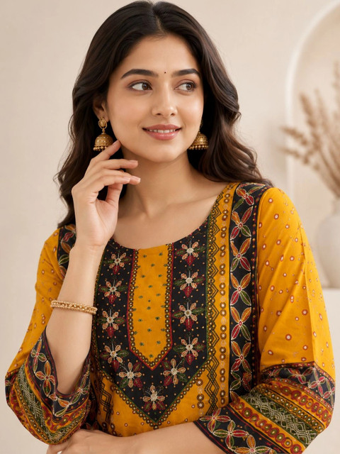 Anouk Women Ethnic Motifs Printed Indie Prints Kurta - Image 7