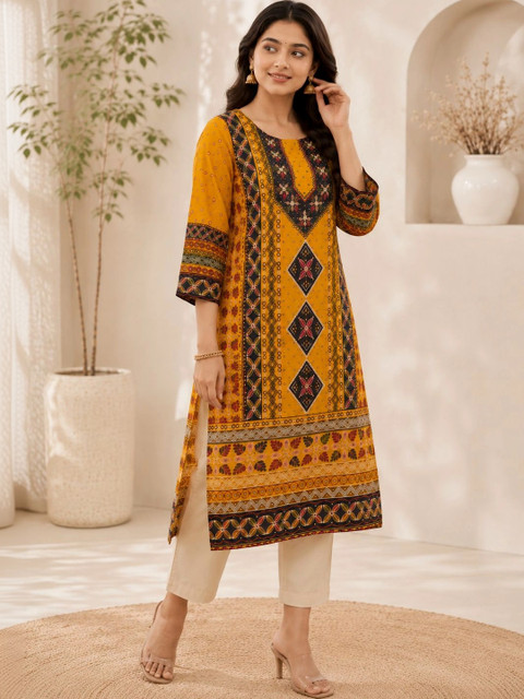 Anouk Women Ethnic Motifs Printed Indie Prints Kurta - Image 6