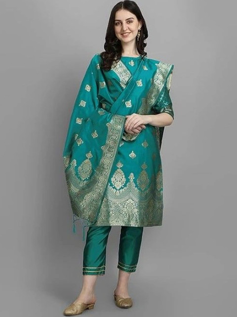 kantuba Women Art Silk Unstitched Dress Material